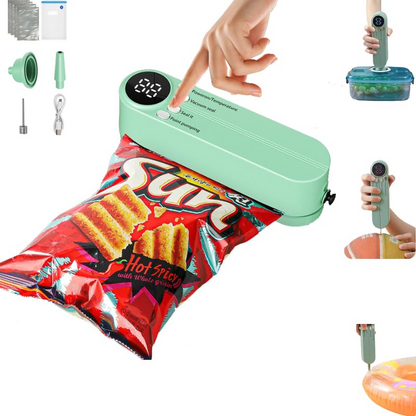 3 in 1 Cordless Mini Vacuum Sealer Rechargeable Bag Sealer