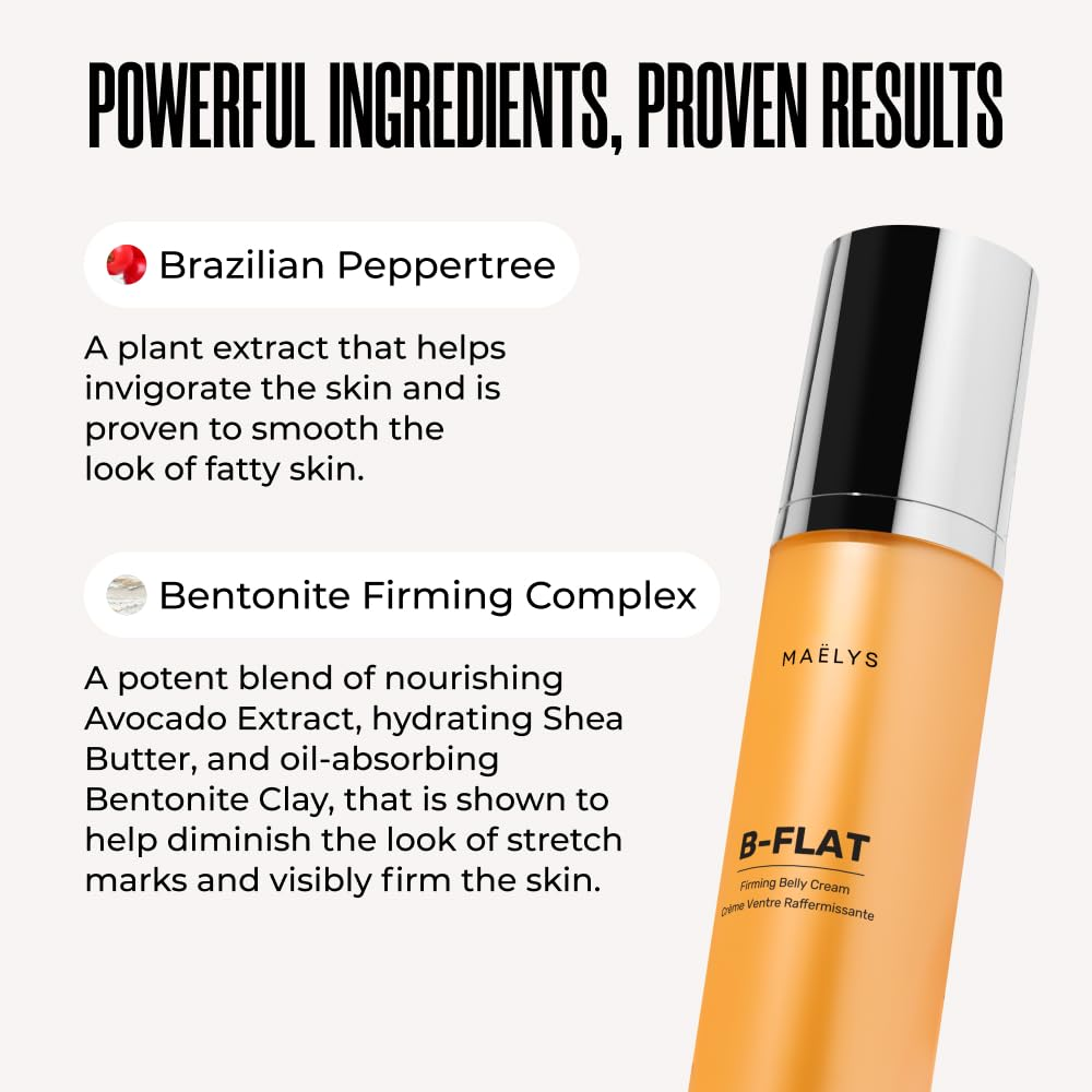 MAËLYS Cosmetics B-FLAT Belly Firming Cream | Stretch Mark, Tightening Belly Cream