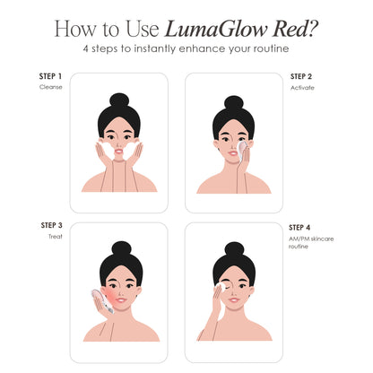 LumaGlow Red | Anti-Aging LED Light Therapy Wand