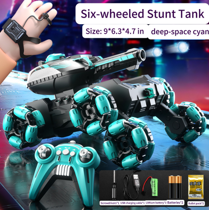 Six-Wheel Stunt Remote Control Tank Toy Car