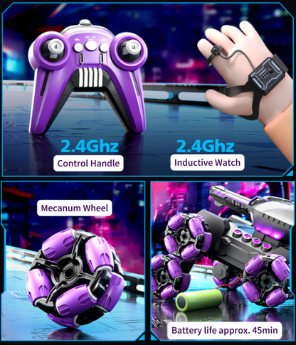 Six-Wheel Stunt Remote Control Tank Toy Car