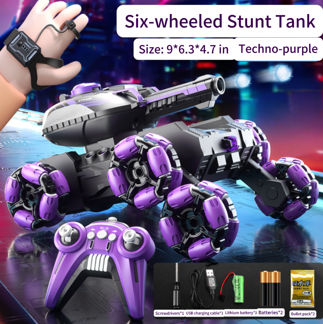 Six-Wheel Stunt Remote Control Tank Toy Car