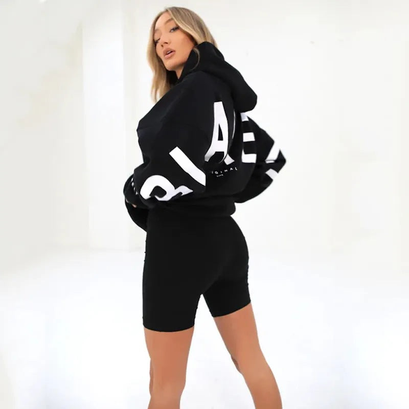 Fashionable and Versatile Loose-Fit Thick Hooded Sweatshirt