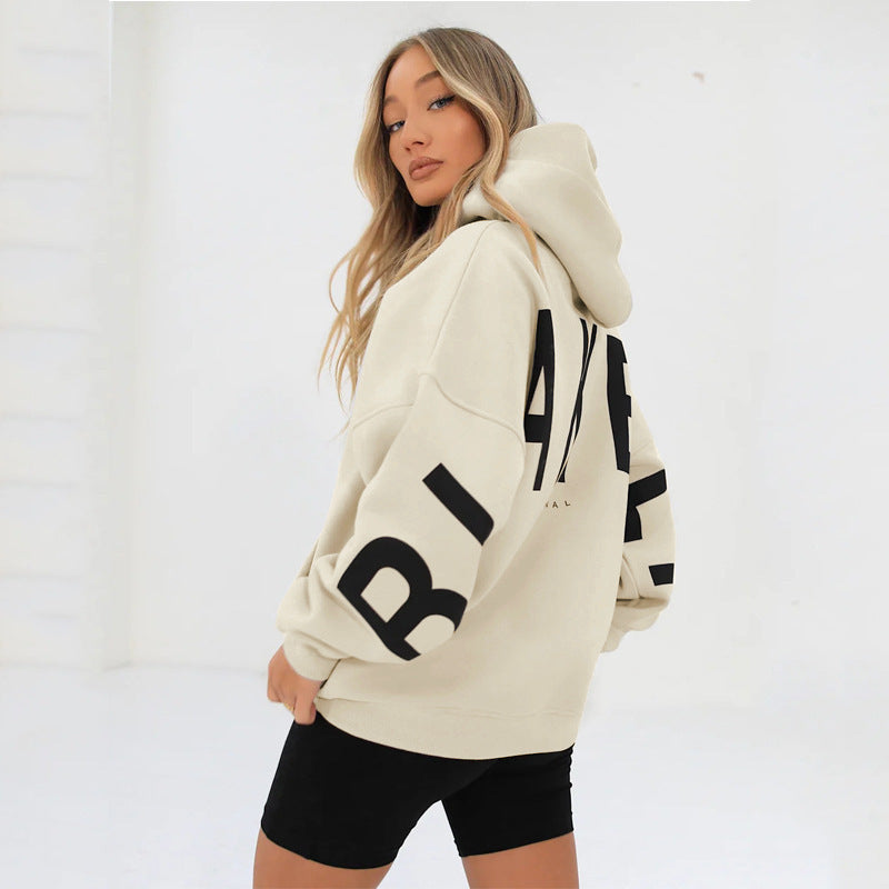 Fashionable and Versatile Loose-Fit Thick Hooded Sweatshirt