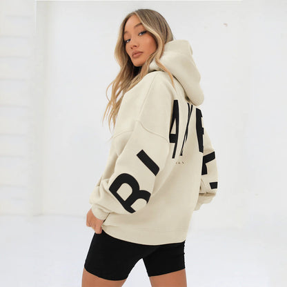 Fashionable and Versatile Loose-Fit Thick Hooded Sweatshirt