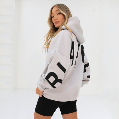 Fashionable and Versatile Loose-Fit Thick Hooded Sweatshirt