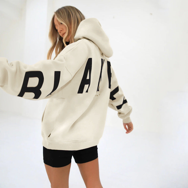 Fashionable and Versatile Loose-Fit Thick Hooded Sweatshirt