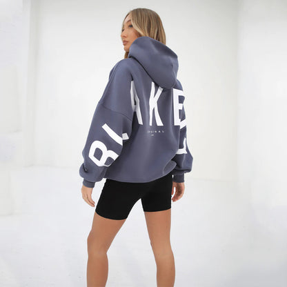 Fashionable and Versatile Loose-Fit Thick Hooded Sweatshirt