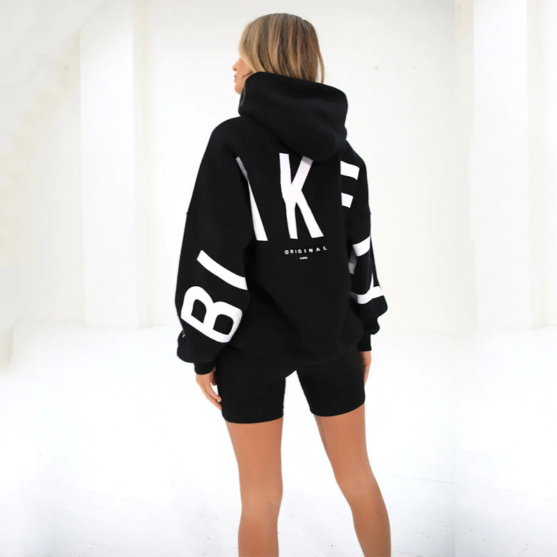 Fashionable and Versatile Loose-Fit Thick Hooded Sweatshirt