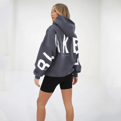 Fashionable and Versatile Loose-Fit Thick Hooded Sweatshirt